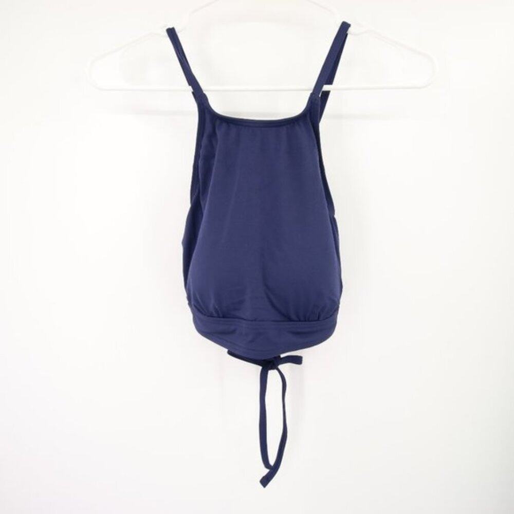 Lands End Navy Blue Halter Bikini Top Size 10 NWOT
